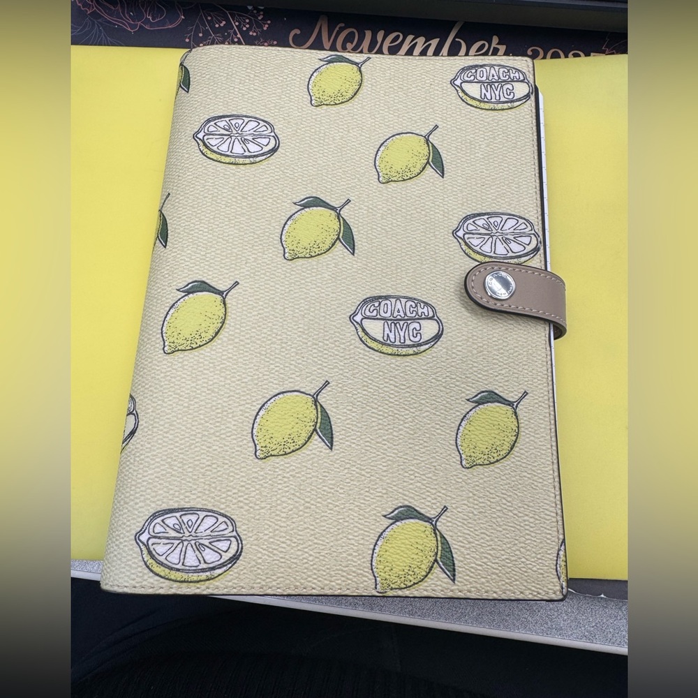 Coach Leather Spiral Notebook